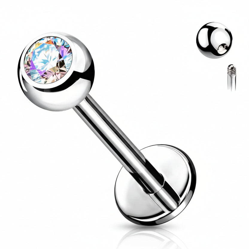 Surgical Steel Crystal Flat Back 14g