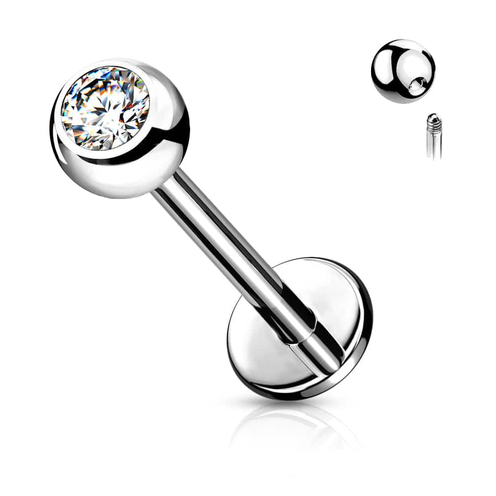 Surgical Steel Crystal Flat Back 14g
