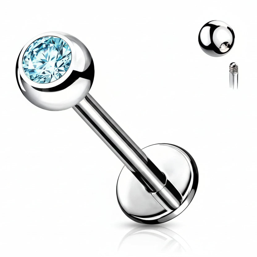 Surgical Steel Crystal Flat Back 14g