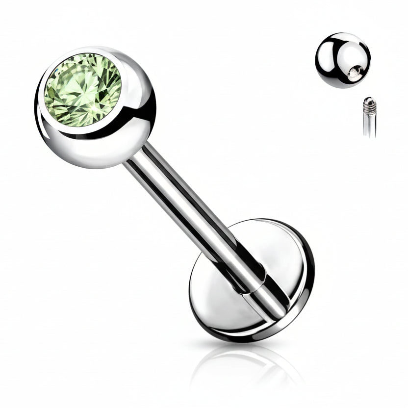Surgical Steel Crystal Flat Back 14g