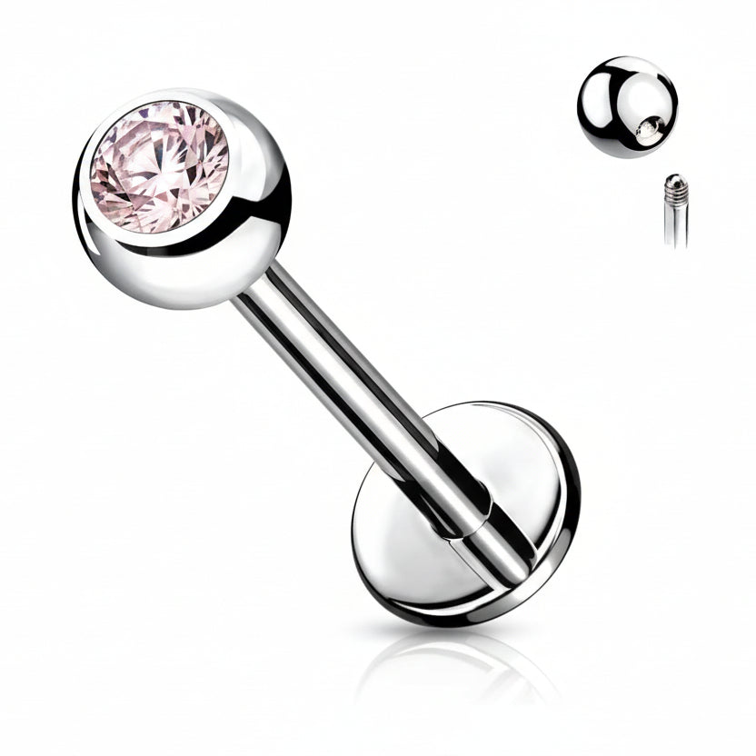 Surgical Steel Crystal Flat Back 14g