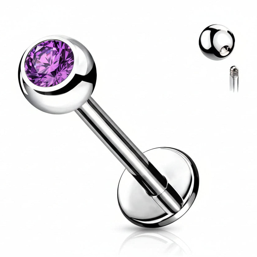 Surgical Steel Crystal Flat Back 14g