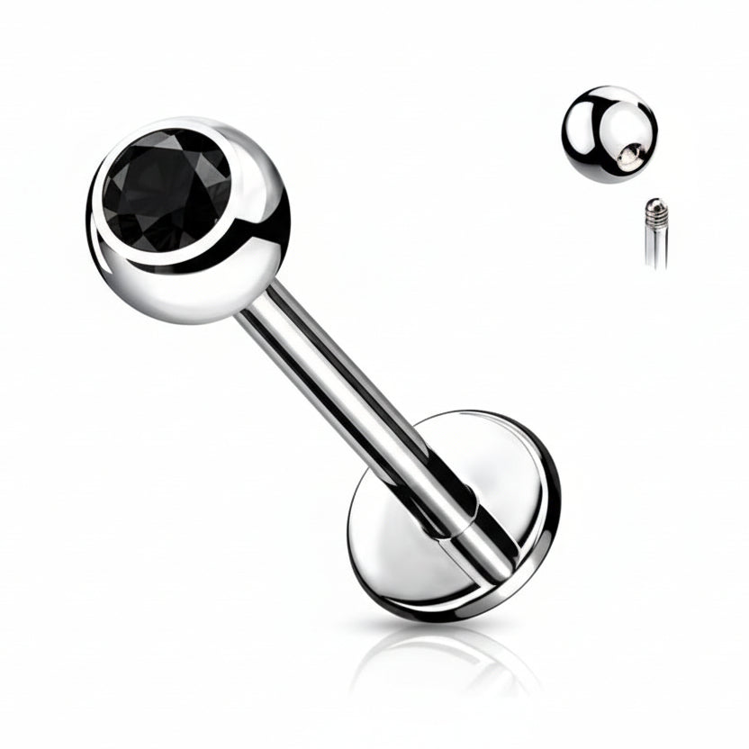 Surgical Steel Crystal Flat Back 14g