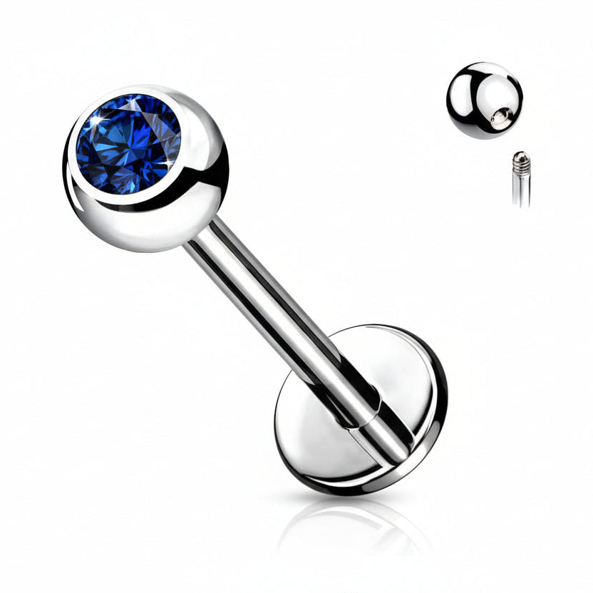 Surgical Steel Crystal Flat Back 14g