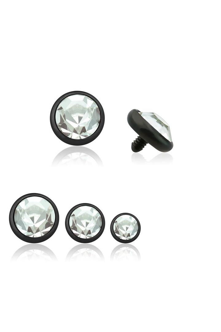 Premium Bezel-Set Crystal Microdermal Head 14g