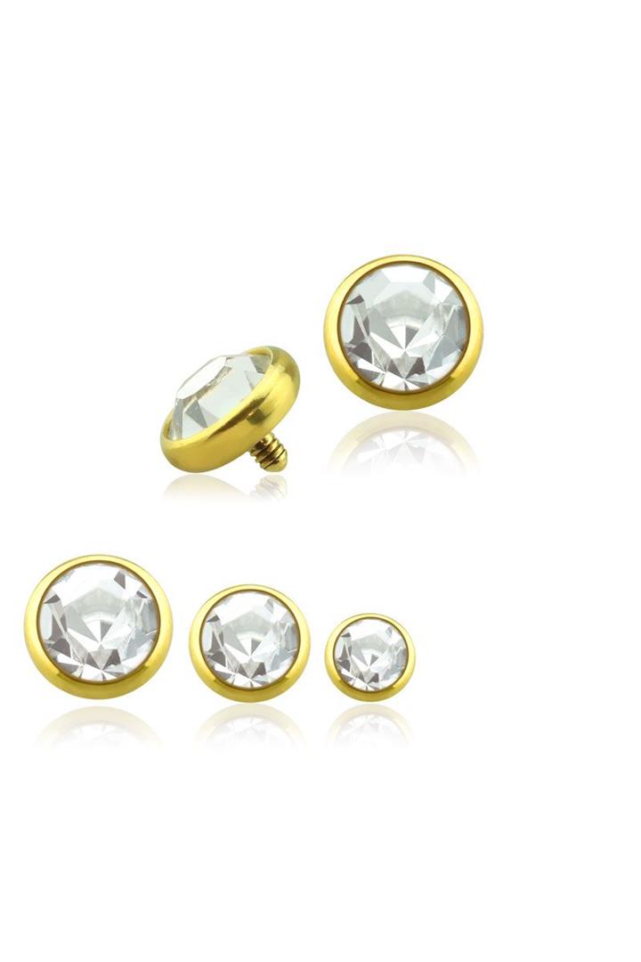 Premium Bezel-Set Crystal Microdermal Head 14g