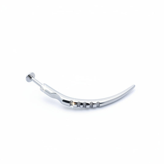 Surgical Steel Curved Textured Spike Disturbed Flat Back 14g