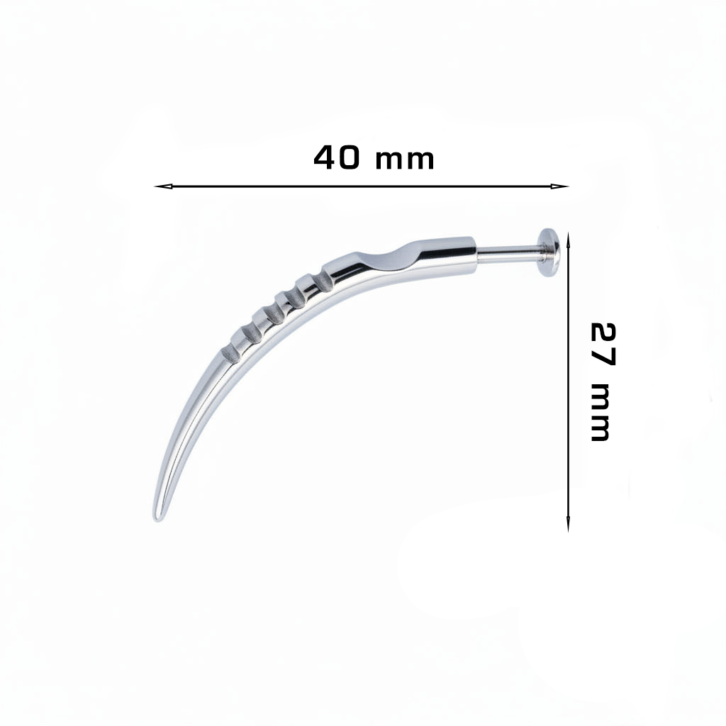 Surgical Steel Curved Textured Spike Disturbed Flat Back 14g