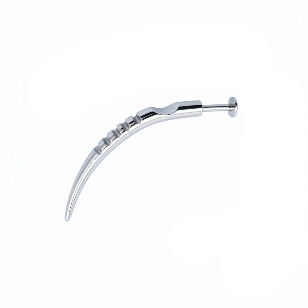 Surgical Steel Curved Textured Spike Disturbed Flat Back 14g