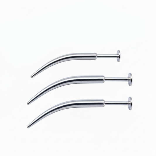 Surgical Steel Long Disturbed Flat Back 14g