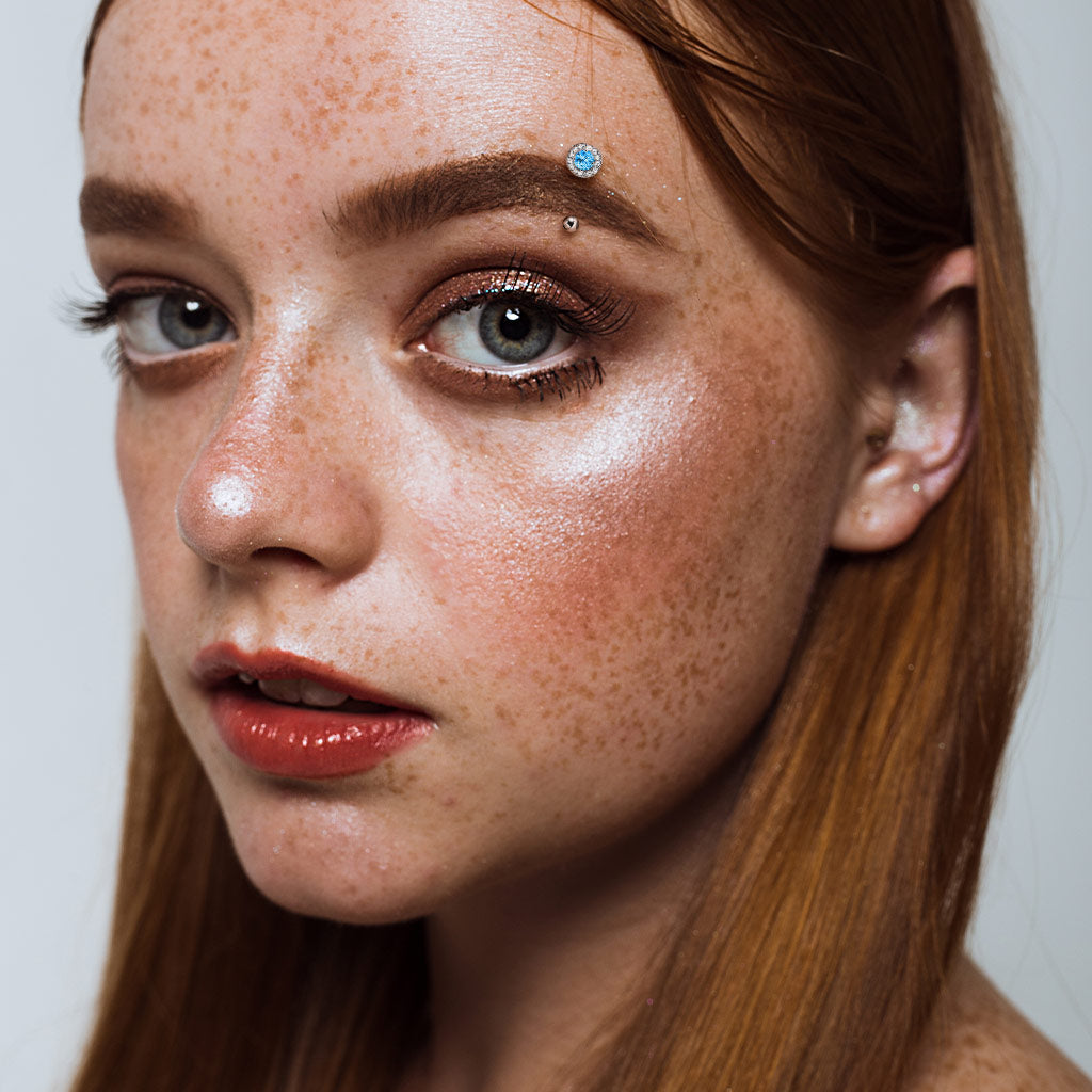 Crystal Halo Curved Barbell 16g