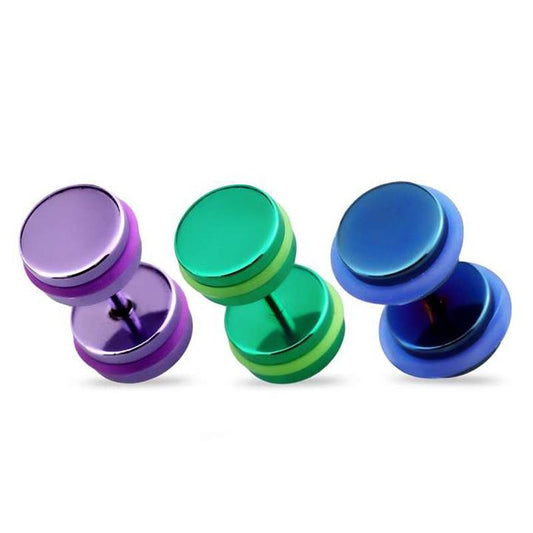 PVD Surgical Steel + Colour-Matched O-Rings Cheaters 16g