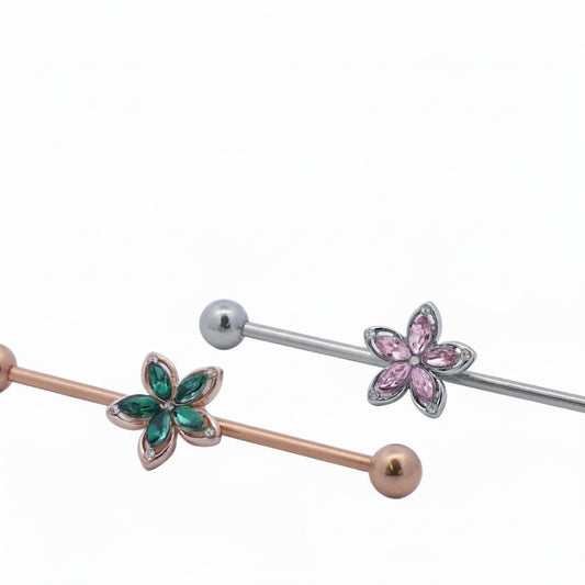 Flora Beam Fancy Industrial Barbell 14g