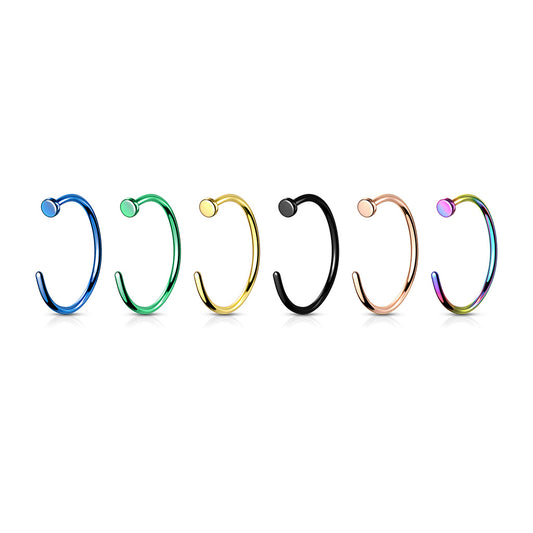 Premium G23 Titanium PVD Colors 3/4 Nose Hoop 20g-18g