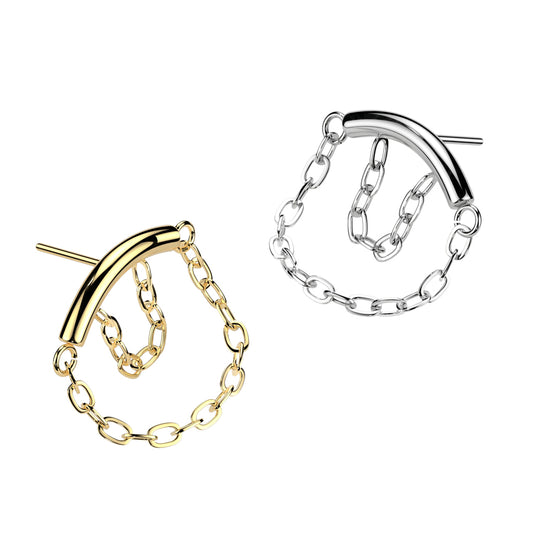 Premium G23 Titanium Stacked Chain Dangle Threadless Top