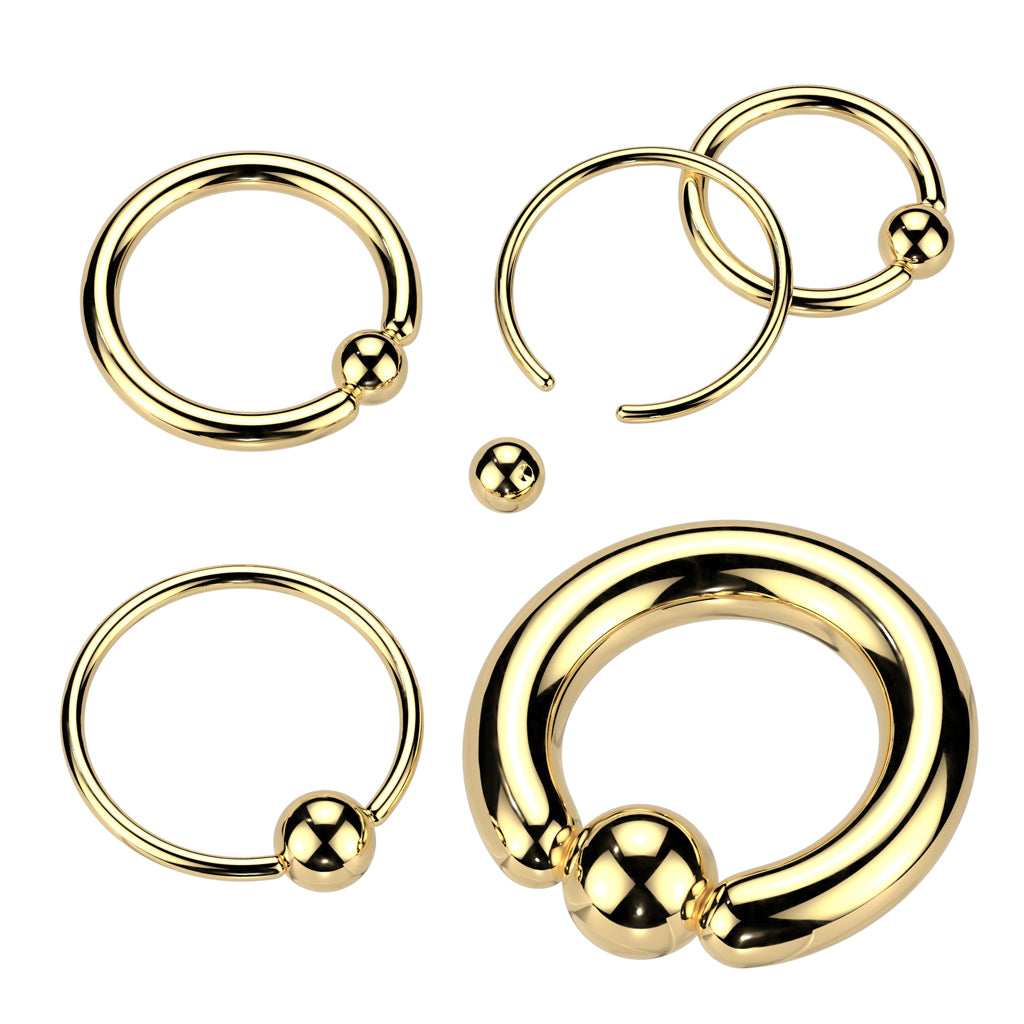 Premium PVD Surgical Steel Captive Bead Ring 20g - 2g