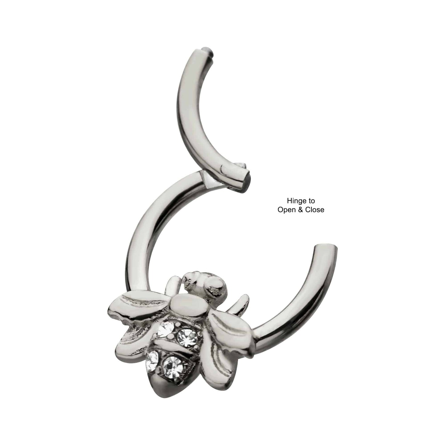 Gold IP Bee Hinged Segment Ring 16g (3)