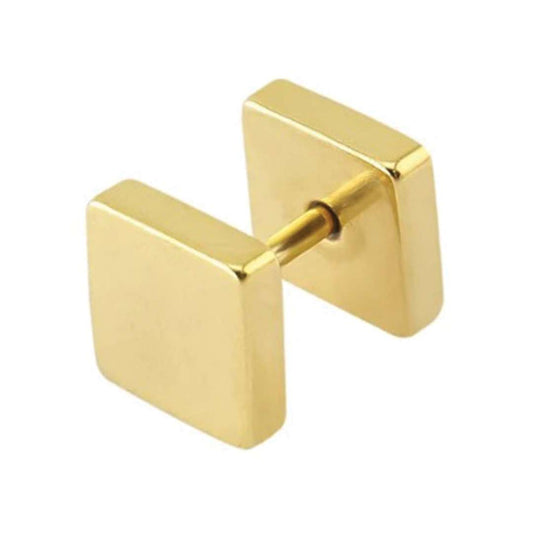 Gold Solid Square Cartilage Stud