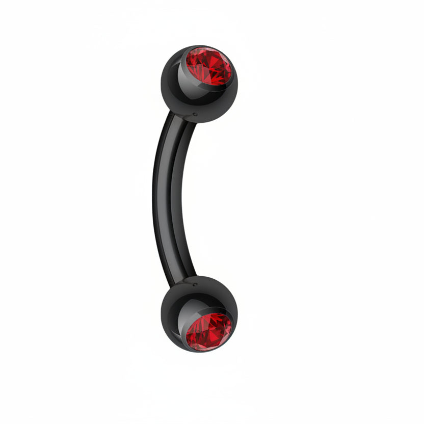 Blackline PVD Steel Crystal Curved Barbell 16g