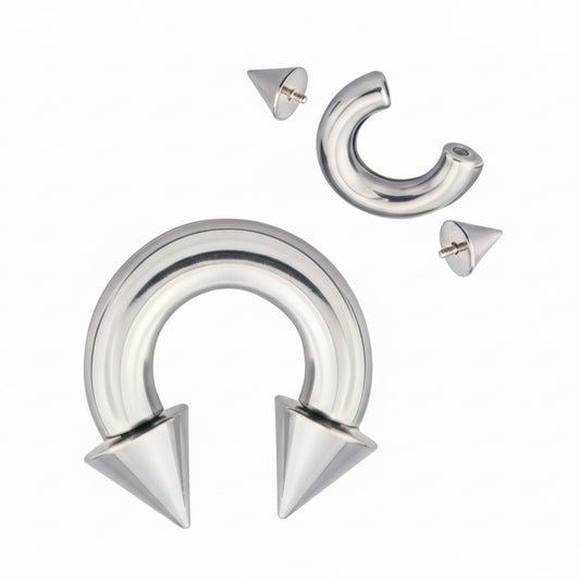 Surgical Steel Spiked Circular Barbell Internally Threaded 12g - 0g