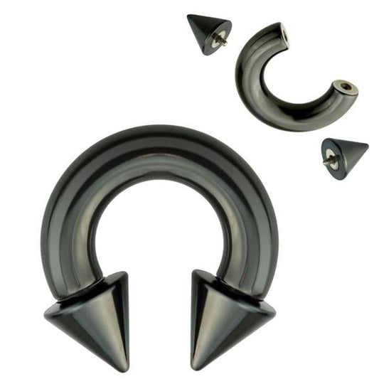 PVD Surgical Steel Spiked Circular Barbell Internally threaded