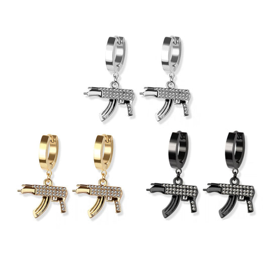 Gun Dangle Cuff Earrings