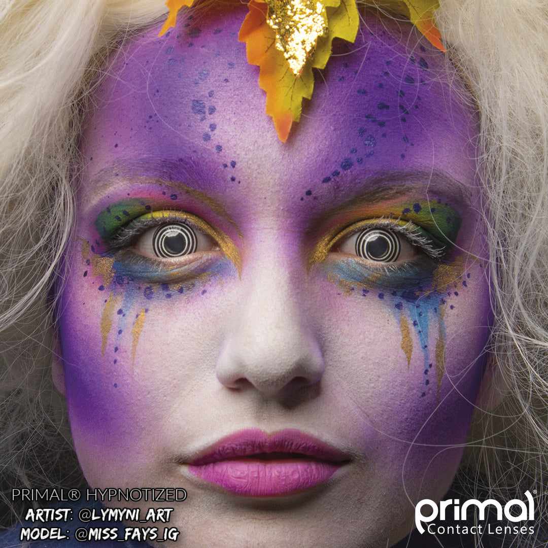 Hypnotized - Black & White Colored - Primal Contact Lenses