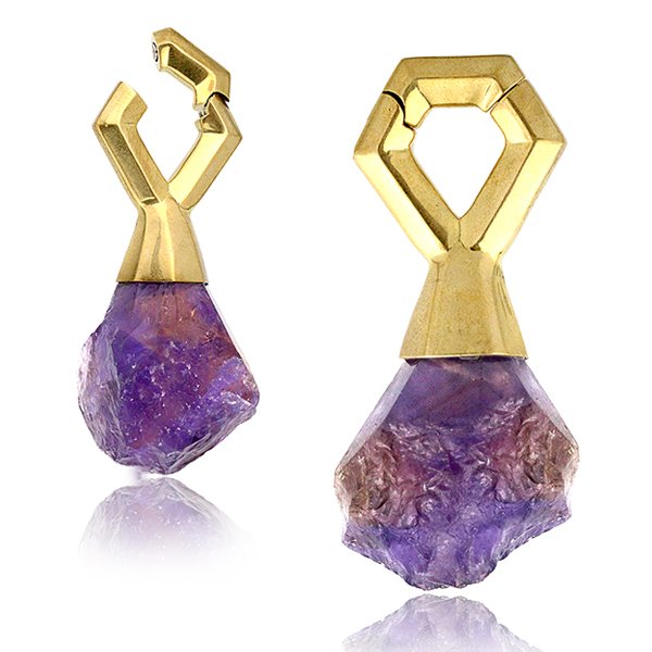 Hinged Brass & Amethyst 2g $139
