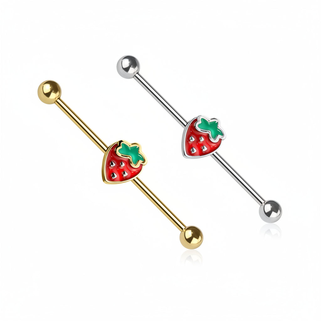 Strawberry Fancy Industrial Barbell 14g