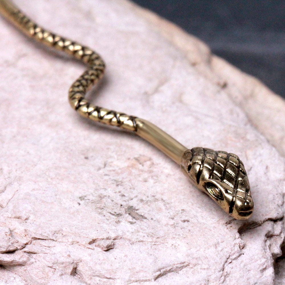 Golden Serpent Industrial Barbell 14g