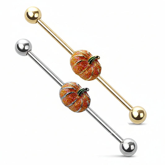 Pumpkin Sparkle Industrial Barbell 14g