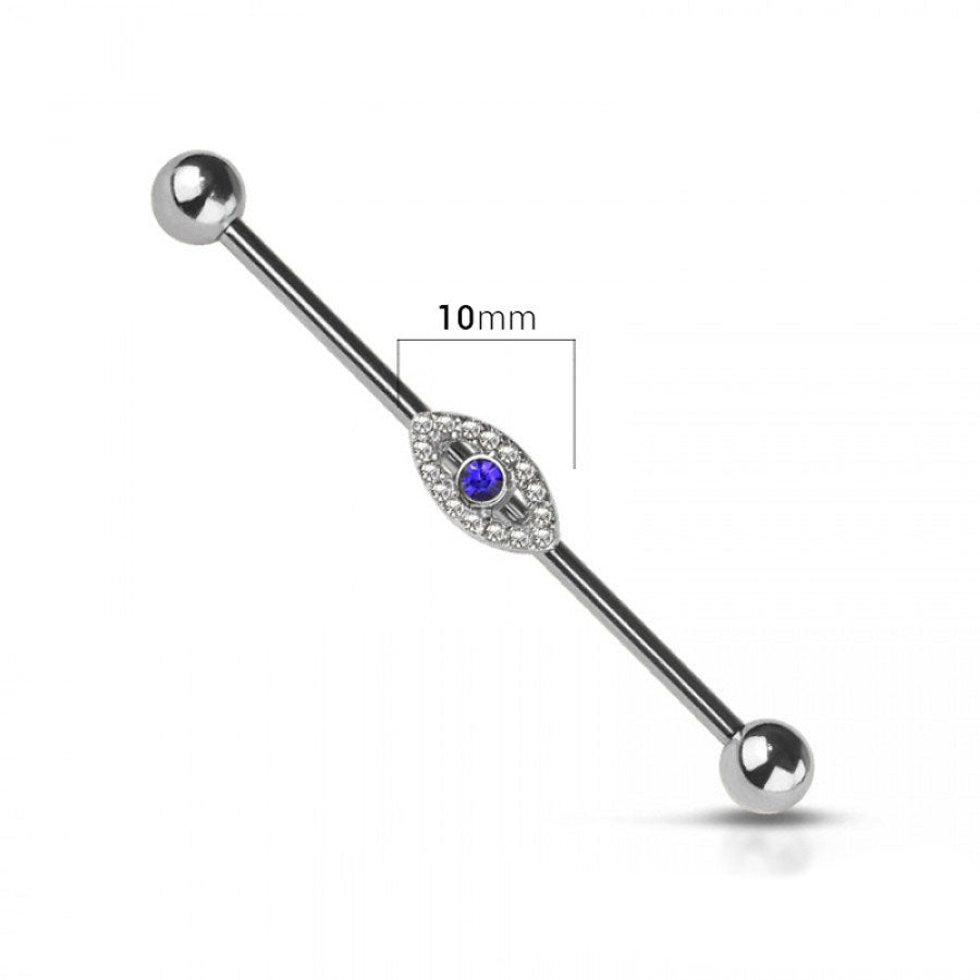 Blue Oval Halo Industrial Barbell 14g