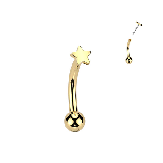 PREMIUM G23 Ti Star Curved Barbell 16g