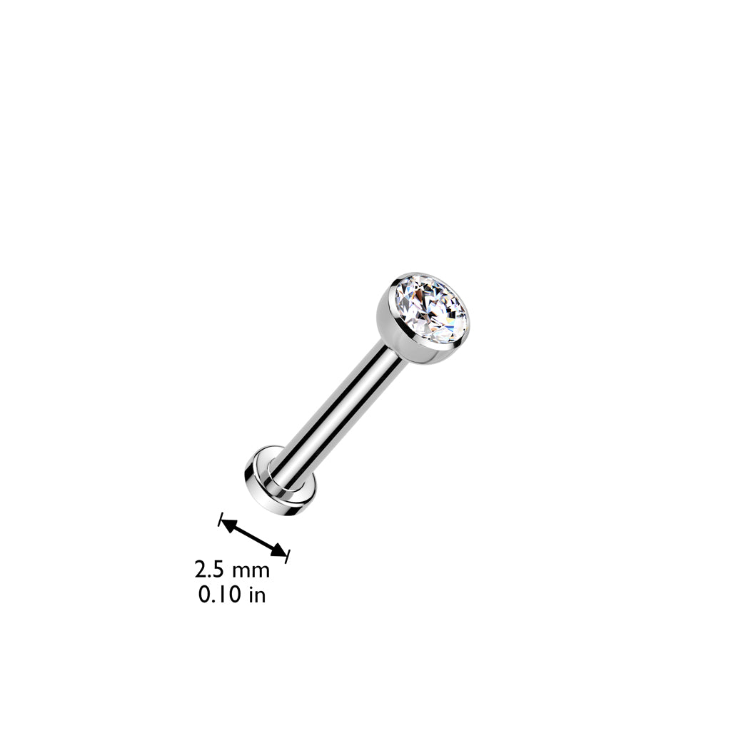 Premium G23 Titanium Luxe Bezel-Set Crystal Threadless Flat Back 16g