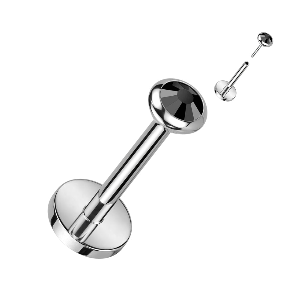 Premium G23 Titanium Luxe Flat Bezel-Set Threadless Flat Back 18g - 16g
