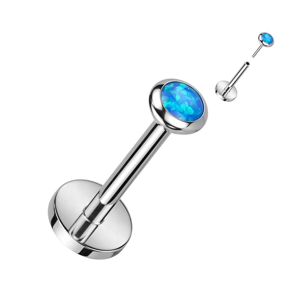 Premium G23 Titanium Luxe Flat Bezel-Set Threadless Flat Back 18g - 16g