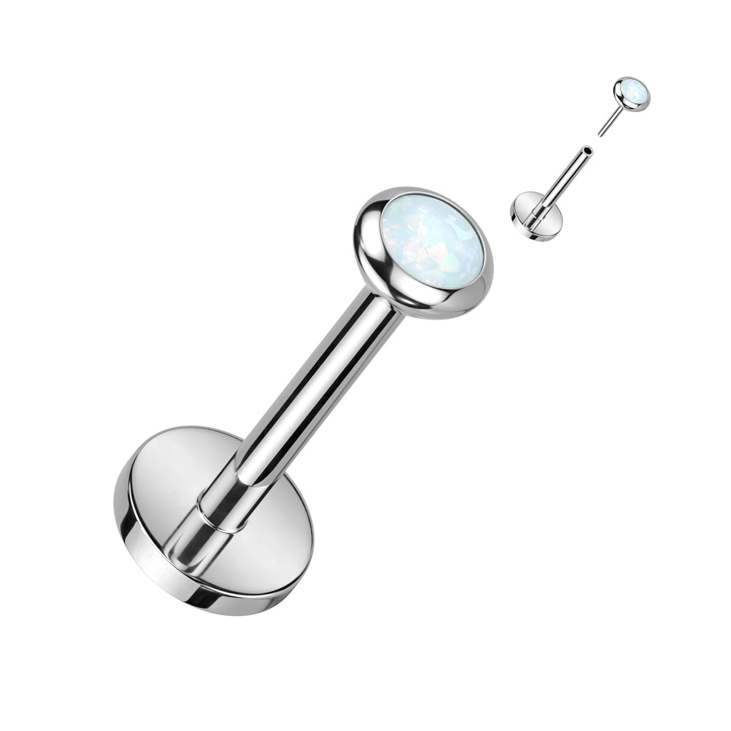 Premium G23 Titanium Luxe Flat Bezel-Set Threadless Flat Back 18g - 16g