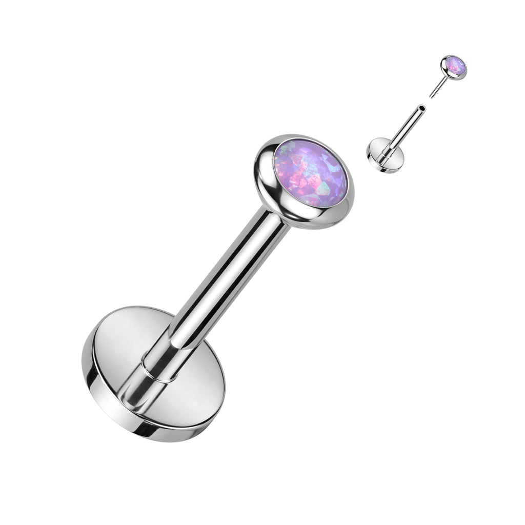 Premium G23 Titanium Luxe Flat Bezel-Set Threadless Flat Back 18g - 16g