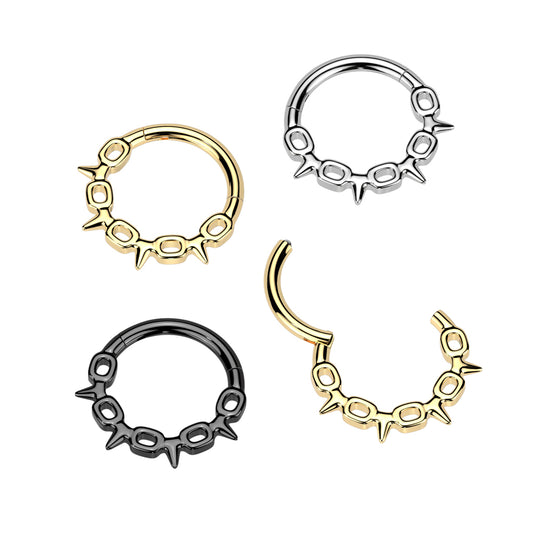 Premium Spikes + Chains Hinged Segment Ring 16g