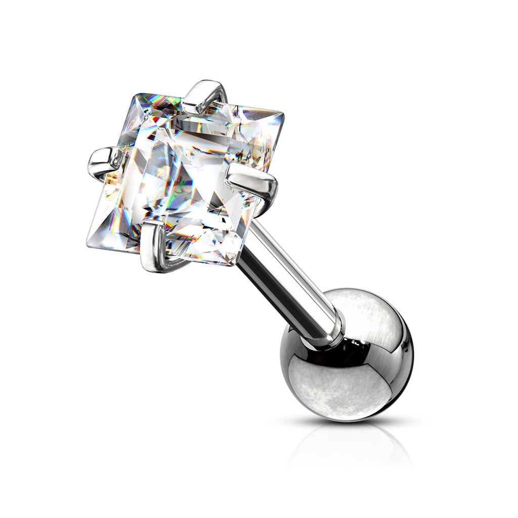 Premium Claw-Set Square Crystal Ball Back 18g - 16g