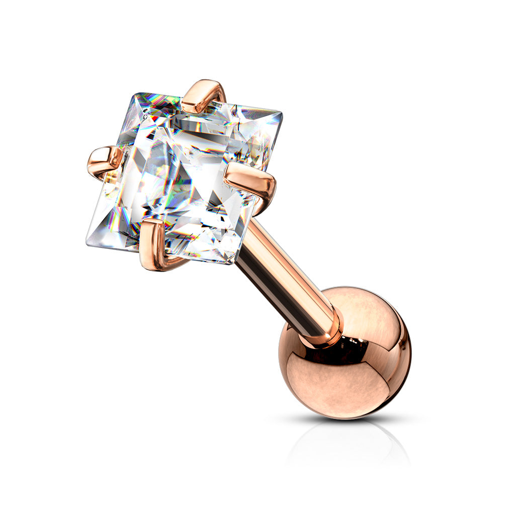 Premium Claw-Set Square Crystal Ball Back 18g - 16g