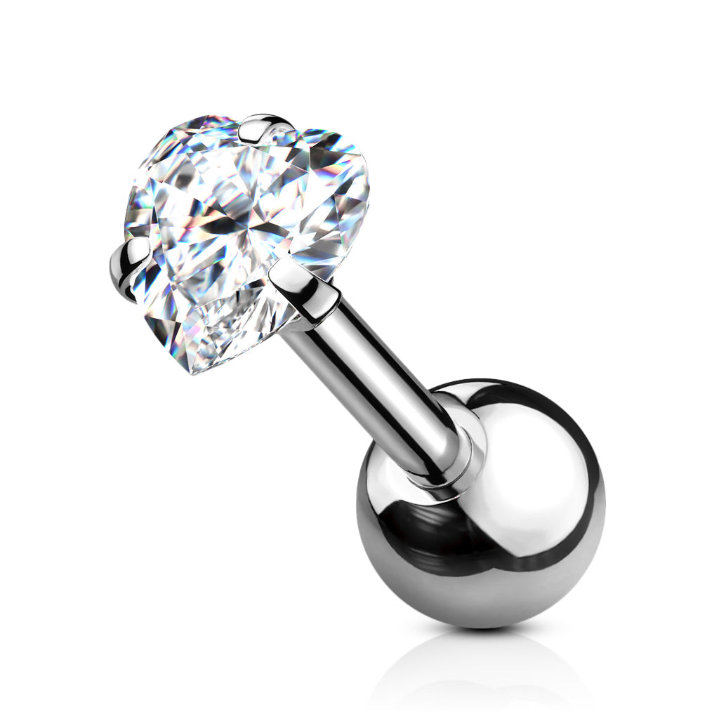 Premium Heart Claw-Set Crystal Ball Back 16g