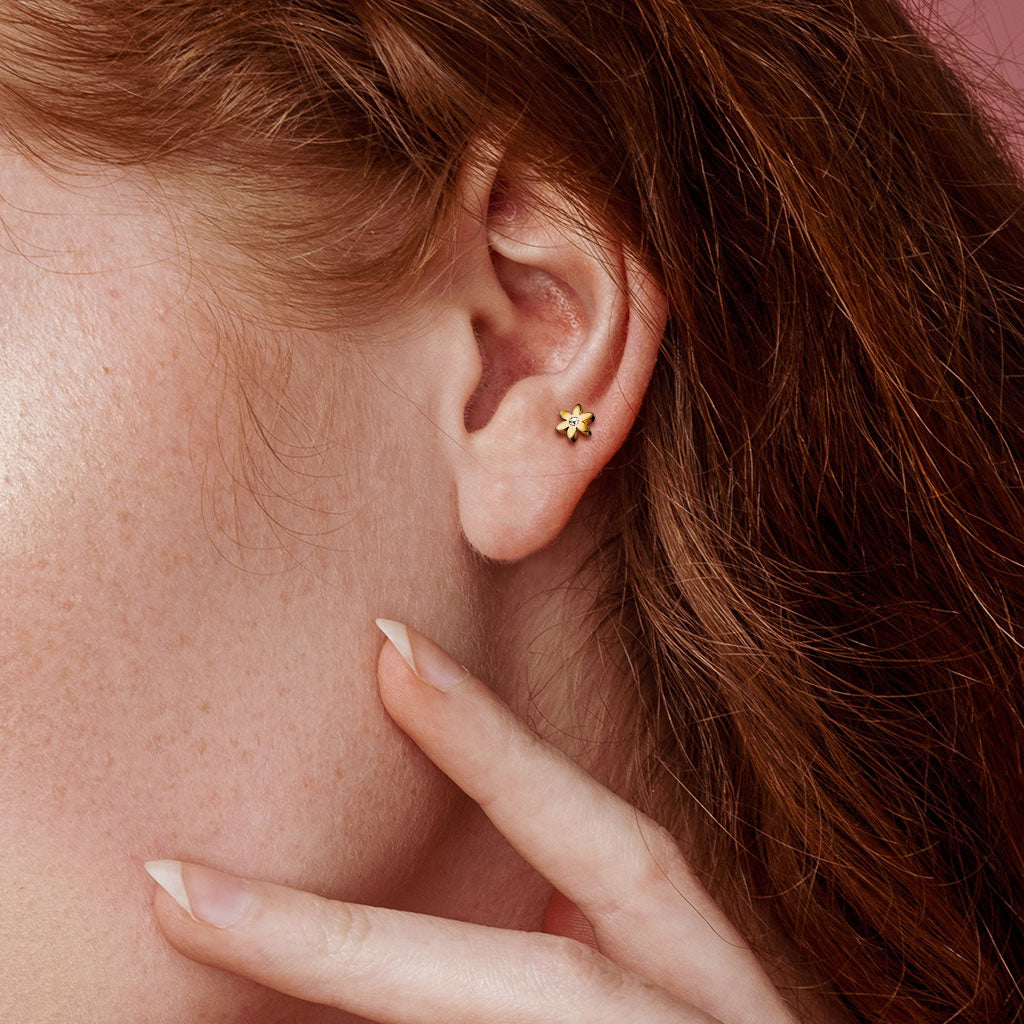 Premium Surgical Steel Floral Ball Back 16g