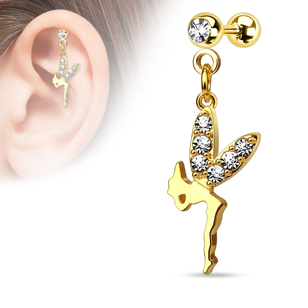 Crystal Fairy Ball Back Dangle 16g