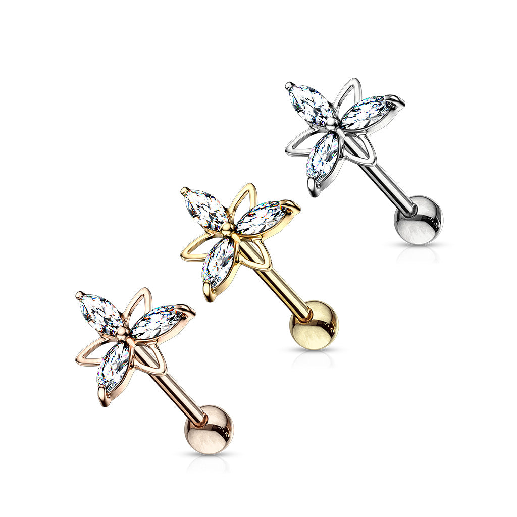 Triple Marquise Ball Back 16g