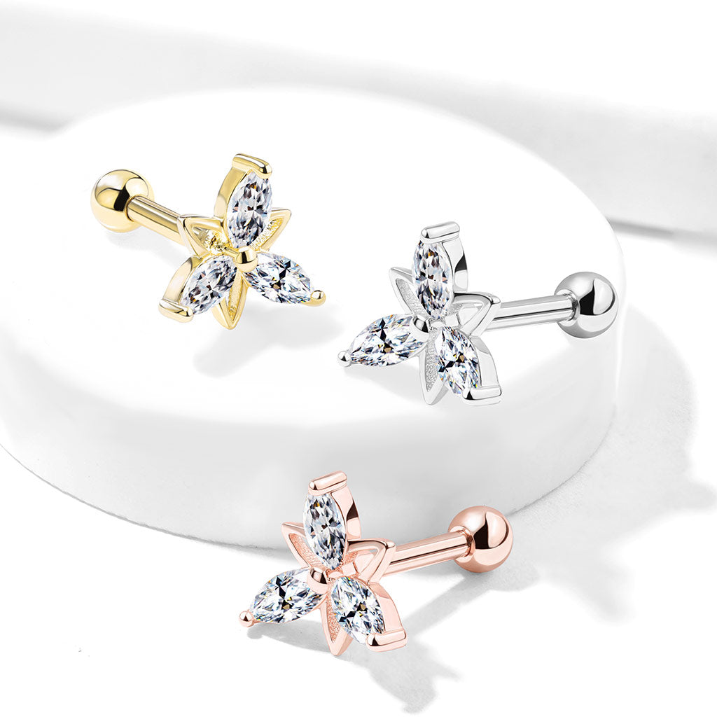 Triple Marquise Ball Back 16g