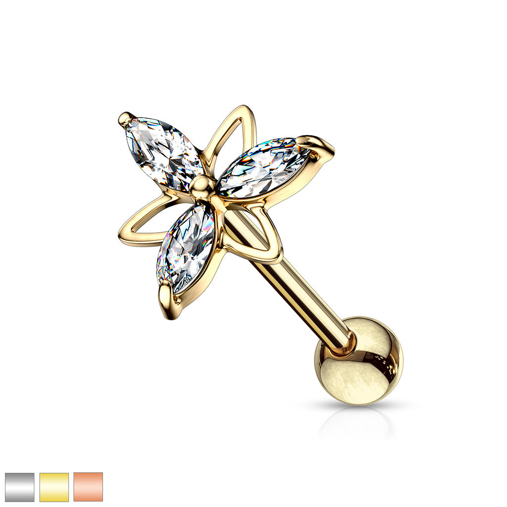 Triple Marquise Ball Back 16g