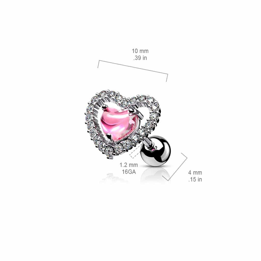 JAClaw-Set Heart Cartilage Stud 16g21108-Y1