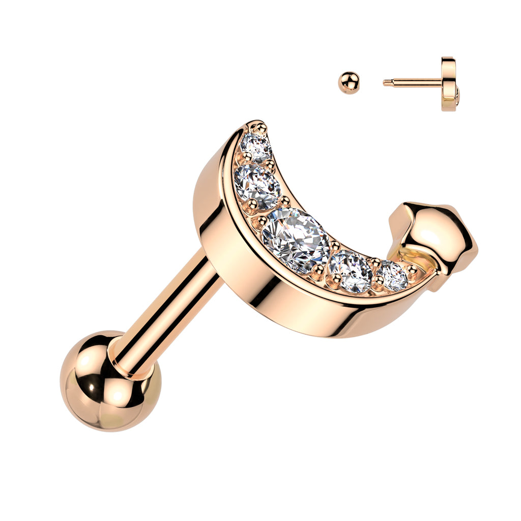 Pavé-Set Crystal Moon + Star Ball Back 16g
