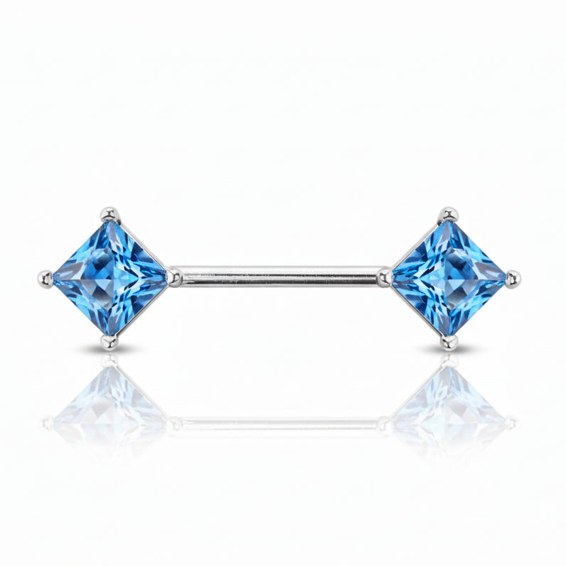 Premium Claw-Set Diamond Cut Nipple Barbell 14g